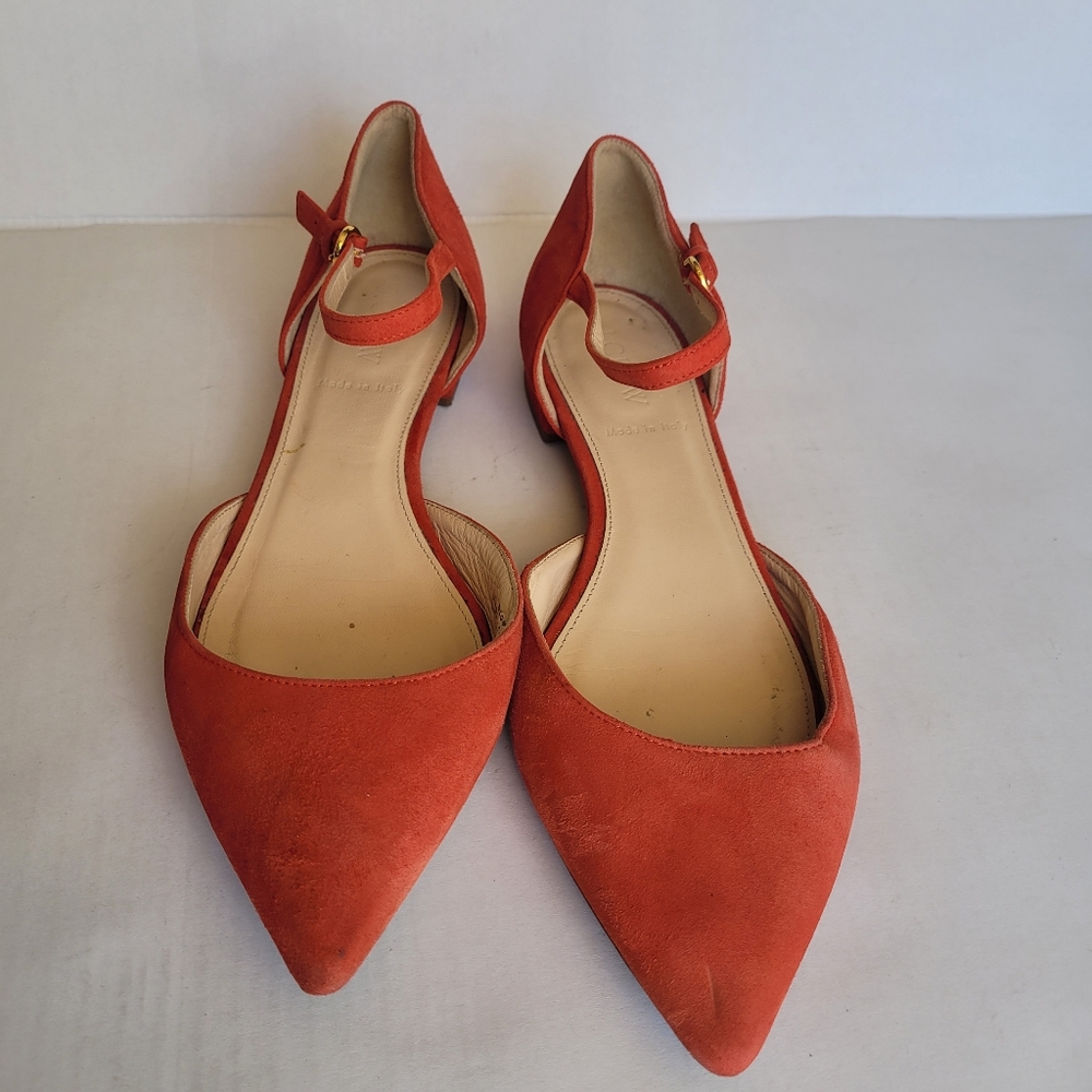 J. Crew Red Suede Pointed Toe Flats